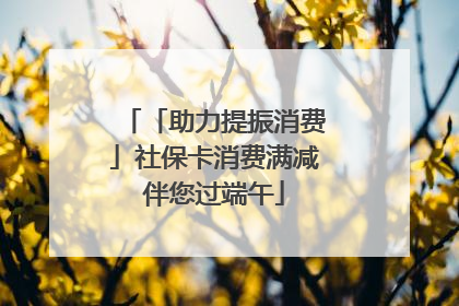 「助力提振消费」社保卡消费满减伴您过端午