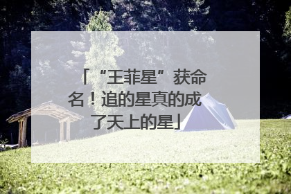 “王菲星”获命名！追的星真的成了天上的星