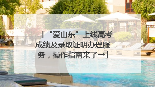 “爱山东”上线高考成绩及录取证明办理服务，操作指南来了→