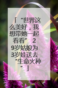 “世界这么美好，我想带她一起看看” 29岁姑娘为3岁娃送去“生命火种”