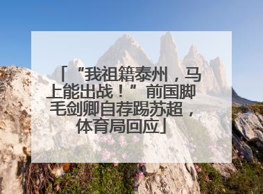 “我祖籍泰州，马上能出战！”前国脚毛剑卿自荐踢苏超，体育局回应