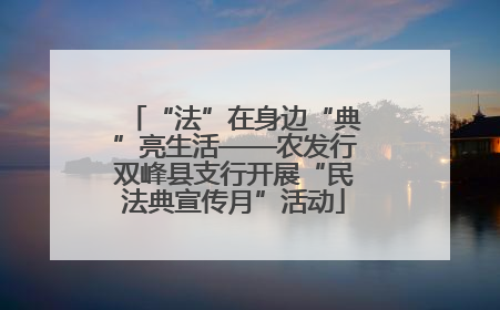 “法”在身边“典”亮生活——农发行双峰县支行开展“民法典宣传月”活动