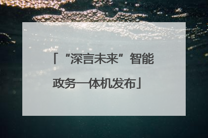 “深言未来”智能政务一体机发布