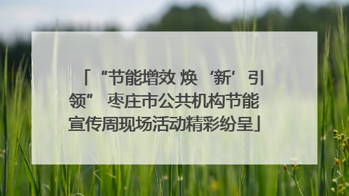 “节能增效 焕‘新’引领” 枣庄市公共机构节能宣传周现场活动精彩纷呈