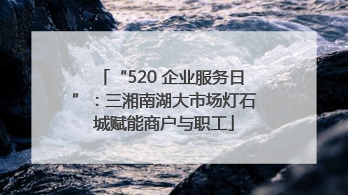 “520 企业服务日”：三湘南湖大市场灯石城赋能商户与职工