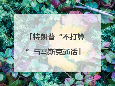 特朗普“不打算”与马斯克通话