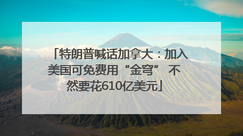 特朗普喊话加拿大：加入美国可免费用“金穹” 不然要花610亿美元