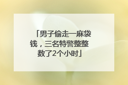 男子偷走一麻袋钱，三名特警整整数了2个小时