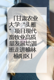 甘肃农业大学“头雁”项目现代畜牧业高质量发展培训班走进榆林榆阳区