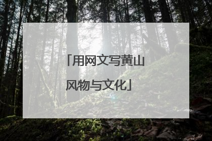 用网文写黄山风物与文化