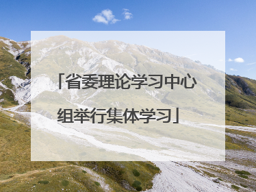 省委理论学习中心组举行集体学习