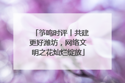 筝鸣时评丨共建更好潍坊，网络文明之花灿烂绽放
