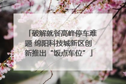 破解就餐高峰停车难题 绵阳科技城新区创新推出“饭点车位”