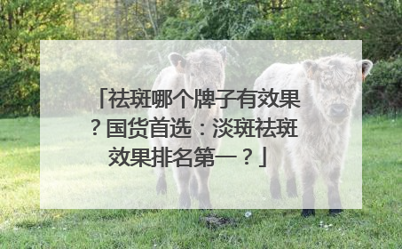 祛斑哪个牌子有效果？国货首选：淡斑祛斑效果排名第一？