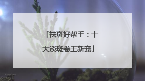 祛斑好帮手：十大淡斑卷王新宠