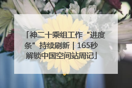 神二十乘组工作“进度条”持续刷新｜165秒解锁中国空间站周记