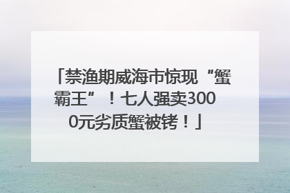 禁渔期威海市惊现“蟹霸王”！七人强卖3000元劣质蟹被铐！