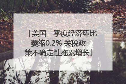 美国一季度经济环比萎缩0.2% 关税政策不确定性拖累增长