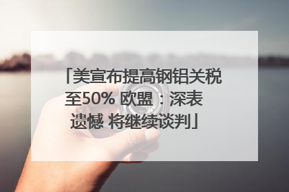 美宣布提高钢铝关税至50% 欧盟：深表遗憾 将继续谈判
