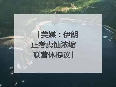 美媒：伊朗正考虑铀浓缩联营体提议