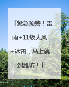 紧急预警！雷雨+11级大风+冰雹，马上就到潍坊！