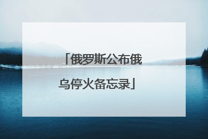 俄罗斯公布俄乌停火备忘录