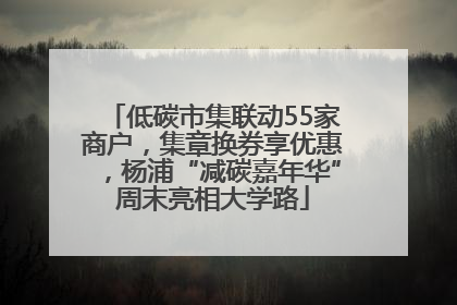 低碳市集联动55家商户，集章换券享优惠，杨浦“减碳嘉年华”周末亮相大学路