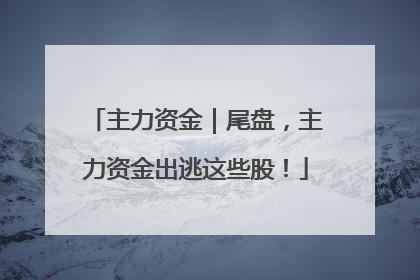 主力资金｜尾盘，主力资金出逃这些股！
