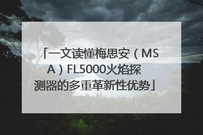 一文读懂梅思安（MSA）FL5000火焰探测器的多重革新性优势