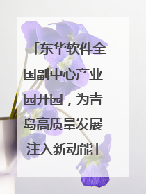 东华软件全国副中心产业园开园，为青岛高质量发展注入新动能