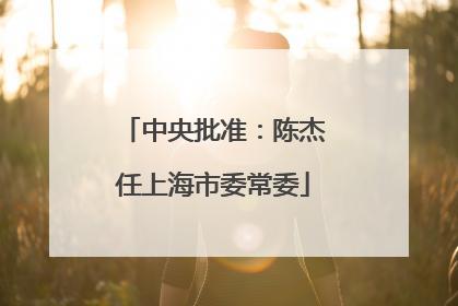中央批准：陈杰任上海市委常委