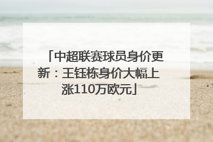 中超联赛球员身价更新：王钰栋身价大幅上涨110万欧元