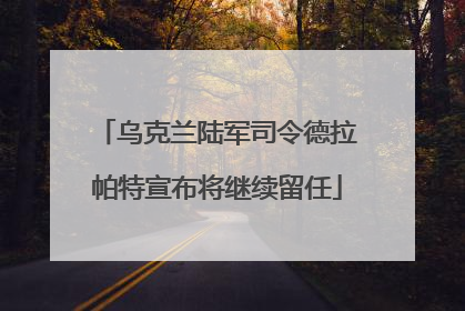 乌克兰陆军司令德拉帕特宣布将继续留任