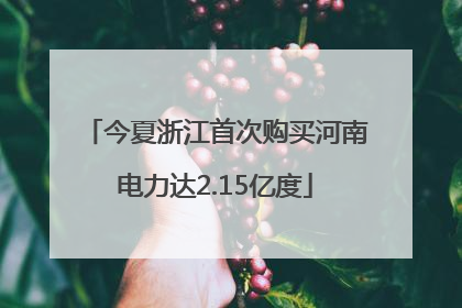 今夏浙江首次购买河南电力达2.15亿度