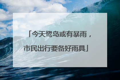 今天鹭岛或有暴雨，市民出行要备好雨具