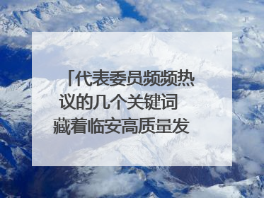 代表委员频频热议的几个关键词 藏着临安高质量发展的密码