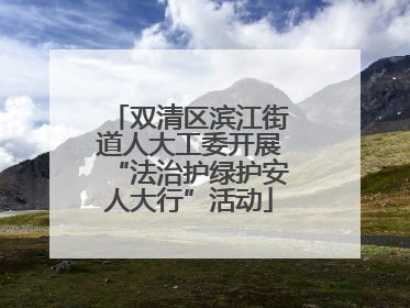 双清区滨江街道人大工委开展“法治护绿护安人大行”活动