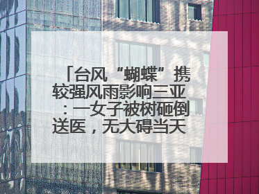 台风“蝴蝶”携较强风雨影响三亚：一女子被树砸倒送医，无大碍当天回家 当地已紧急清障