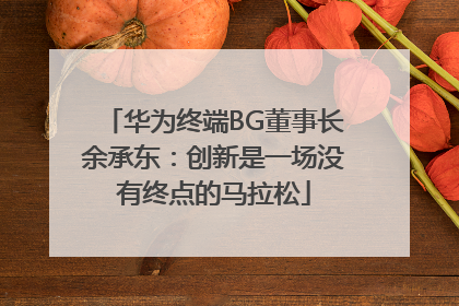 华为终端BG董事长余承东：创新是一场没有终点的马拉松