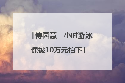 傅园慧一小时游泳课被10万元拍下