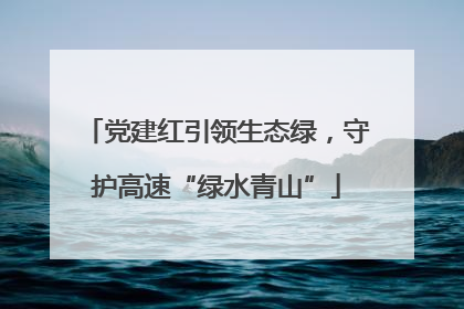 党建红引领生态绿，守护高速“绿水青山”