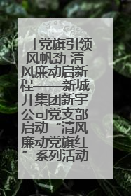 党旗引领风帆劲 清风廉动启新程——新城开集团新宇公司党支部启动“清风廉动党旗红”系列活动