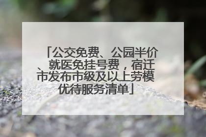 公交免费、公园半价、就医免挂号费，宿迁市发布市级及以上劳模优待服务清单