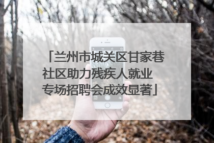 兰州市城关区甘家巷社区助力残疾人就业 专场招聘会成效显著