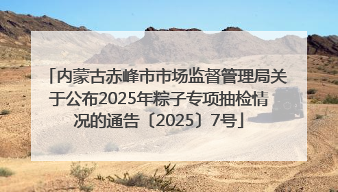内蒙古赤峰市市场监督管理局关于公布2025年粽子专项抽检情况的通告〔2025〕7号