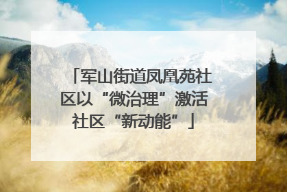 军山街道凤凰苑社区以“微治理”激活社区“新动能”