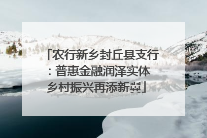 农行新乡封丘县支行：普惠金融润泽实体 乡村振兴再添新翼