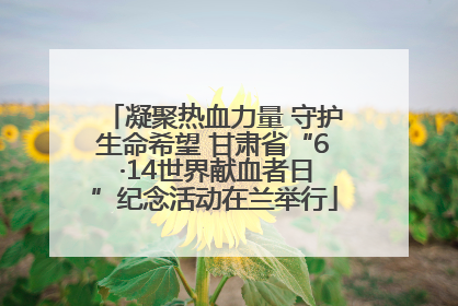 凝聚热血力量 守护生命希望 甘肃省“6 ·14世界献血者日”纪念活动在兰举行