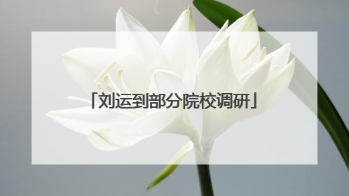 刘运到部分院校调研