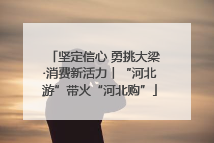 坚定信心 勇挑大梁·消费新活力丨“河北游”带火“河北购”